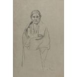 ANTONIO PICCINNI (Trani 1846 - Rome 1920) FIGURE WITH TOGA Pencil on paper, cm. 30 x 20 Signature