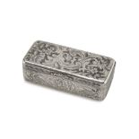 Snuffbox In NIELLED SILVER, Punch Moscow, 1855 decorated with twisted acanthus leaves. Assayer
