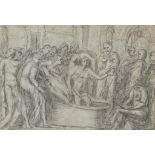 ITALIAN PAINTER, LATE 19TH CENTURY RESURRECTION OF LAZZARO Pencil on paper, cm. 25 x 38 Not signed