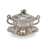 SILVER CUP, PUNCH PARIS, EARLY 20TH CENTURY embossed with cartouches and floral motifs. Complete