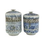A PAIR OF CENSERS IN WHITE AND BLUE PORCELAIN, CHINA LATE 19TH, EARLY 20TH CENTURY decorated with