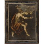 PAINTER FERRARESE, 17TH CENTURY ST. JOHN THE BAPTIST AT THE FOUNTAIN Oil on canvas, cm. 97 x 72