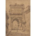 ACHILLE VIANELLI (Porto Maurizio 1803 - Benevento 1894) ARC OF TITO Ink on paper cm. 21 x 15