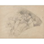 ITALIAN PAINTER, 19TH CENTURY THE PURGATORY Pencil on paper, cm. 40 x 30 Not signed Framed PITTORE