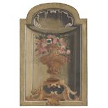 DECORATOR CENTRAL ITALY, END 18TH CENTURY BIG FLOWER VASE IN A NICHE Tempera on canvas, cm. 175 x
