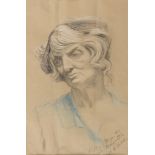 ELIHU VEDDER (New York 1836 - Rome 1923) THE OTHER WITCH OF VIA MARGUTTA Pastels on paper, cm. 35