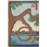 UTAGAWA HIROSHIGE (Japan 1797 - 1858) ONE HUNDRED FAMOUS VIEWS OF EDO - Ueno Sannai Tsuki no Matsu