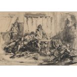 ITALIAN PAINTER, 19TH CENTURY ROMAN SCENE Ink and watercolour on paper, cm. 20,5 x 29 Not signed