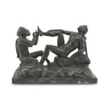 ITALIAN SCULPTOR, LATE 18TH CENTURY BOY WITH THORN Bronze with black patina, cm. 20 x 28 x 11 Base