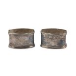 A PAIR OF SILVER NAPKIN RINGS, PUNCH PADUA POST 1968 Silversmith Bruno Zanovello. Title 800/1000.