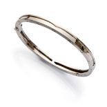 BULGARIAN BANGLE in white gold 18 kts., brand engraved on the side. Measures cm. 7,5, total weight