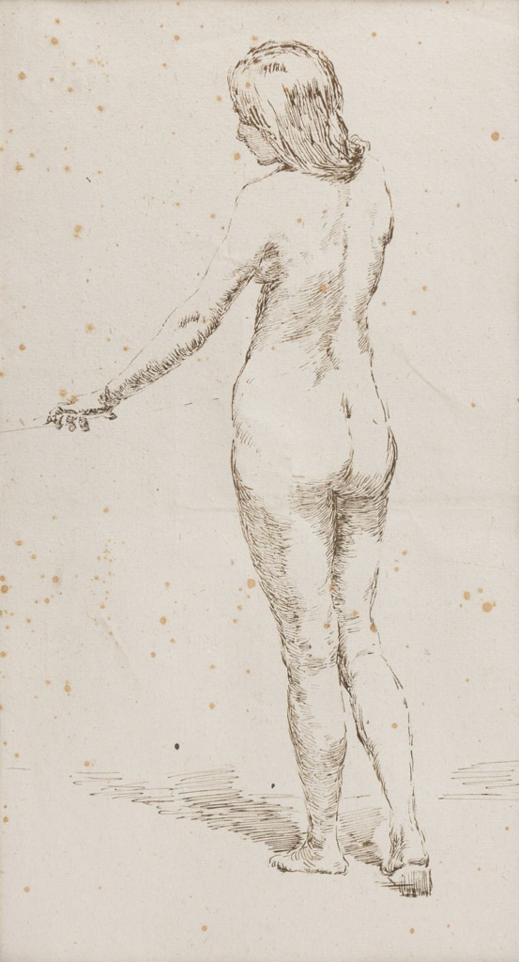 ANTONIO PICCINNI (Trani 1846 - Rome 1920) STUDY OF NUDE STUDY OF NUDE Two ink drawings on paper, cm.