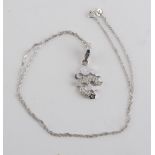 CHOKER PASQUALE BRUNI in white gold 18 kts., pendant with elements shaped to starlets, studded of