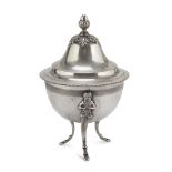 SUCRIER IN SILVER, LOMBARD-VENETIAN PUNCH, VENICE 1812/1872 round body, with saber legs and