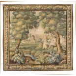 SCHOOL OF BRUXELLES, 16TH CENTURY LANDSCAPE WITH BUCOLIC SCENE AND RIDER Aubusson tapestry, cm.