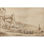 ACHILLE VIANELLI (Porto Maurizio 1803 - Benevento 1894) FISHERMEN AT THE SHORE, AMALFI Watercolour
