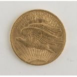 GOLD COIN OF 20 DOLLARS, UNITED STATES, 'SAINT GAUDEN' 1923 of the mint in Philadelphia. Km # 131.