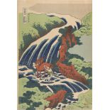 KATSUSHIKA HOKUSAI (Japan 1760 - 1849) Waterfall in the Various Provinces - Washu Yoshino Yoshitsune