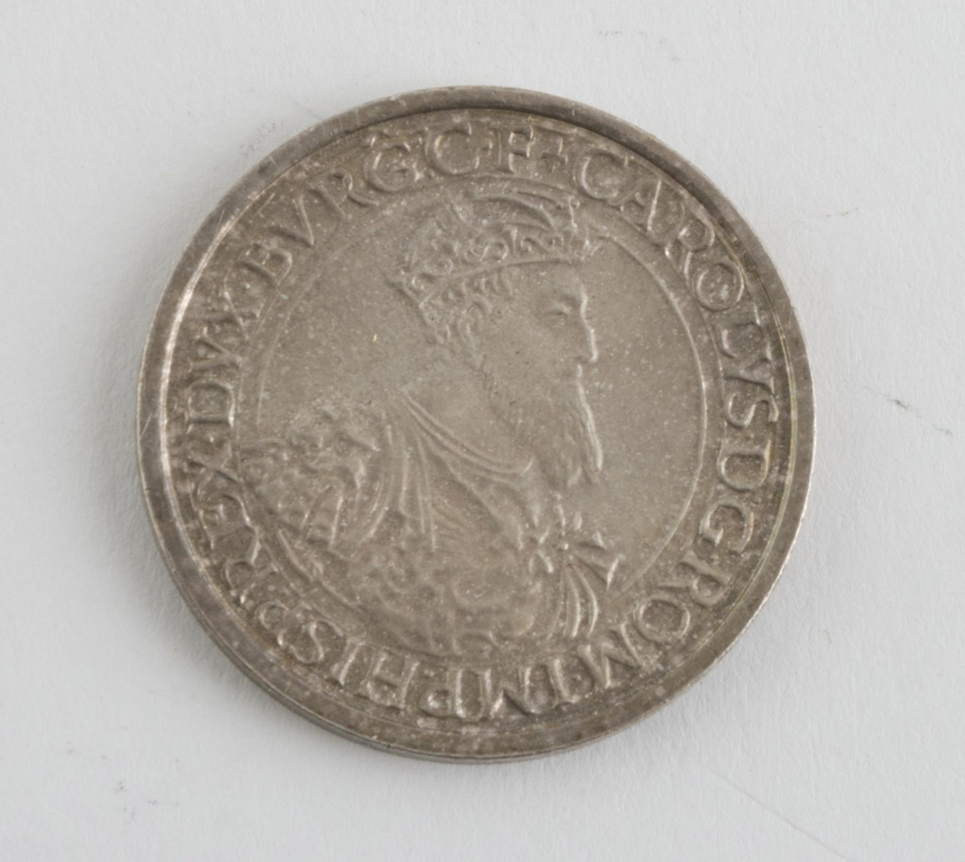 SILVER COIN OF 5 ECU, BELGIUM 1987 with bas-relief. Diameter mm. 38, weight gr. 23. MONETA DI 5 - Bild 2 aus 2