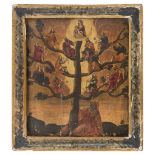 DALMATIAN PAINTER, LATE 16TH, EARLY 17TH CENTURY THE TREE OF JESSE Oil on panel, cm. 44,5 x 37