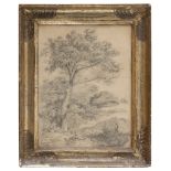 CONSALVO CARELLI (Naples 1818 - 1900) LANDSCAPE WITH BIG TREE Pencil on paper, cm. 42 x 30 Signed,