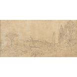 AUGUST JEAN BAPTISTE VINCHON (Paris 1789 - Bad Ems 1855) MOUNTAIN MARIO Pencil on paper, cm. 12 x 23