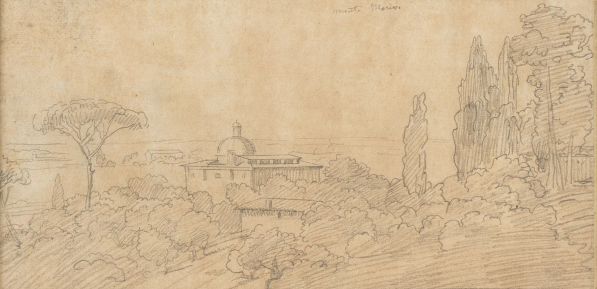 AUGUST JEAN BAPTISTE VINCHON (Paris 1789 - Bad Ems 1855) MOUNTAIN MARIO Pencil on paper, cm. 12 x 23