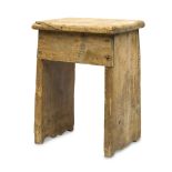 RUSTIC STOOL IN WALNUT, 17TH CENTURY smooth uprights. Measures cm. 52 x 38 x 28. SGABELLO RUSTICO IN