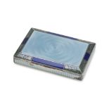 CIGARETTE BOX IN SILVER AND ENAMELS, PUNCH AUSTRIA-HUNGARY, VIENNA 1867/1922 on light blue ground,