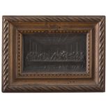 SMALL BAS-RELIEF IN METAL, EARLY 20TH CENTURY representing the Last Supper. Subtitled. Measures