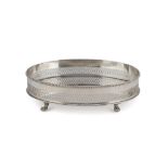 SMALL SILVER TRAY, LOMBARD-VENETIAN PUNCH, VENICE 1812/1872 oval body, with pierced edge and claw