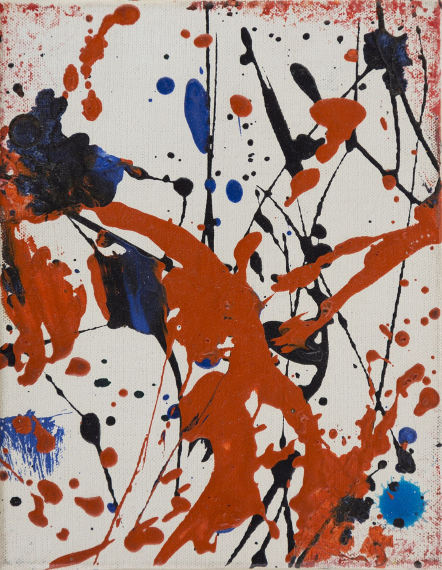 SAM FRANCIS (San Mateo 1923 - Santa Monica 1994) Senza titolo, 1983 Acrilico su tela, cm. 18 x 14