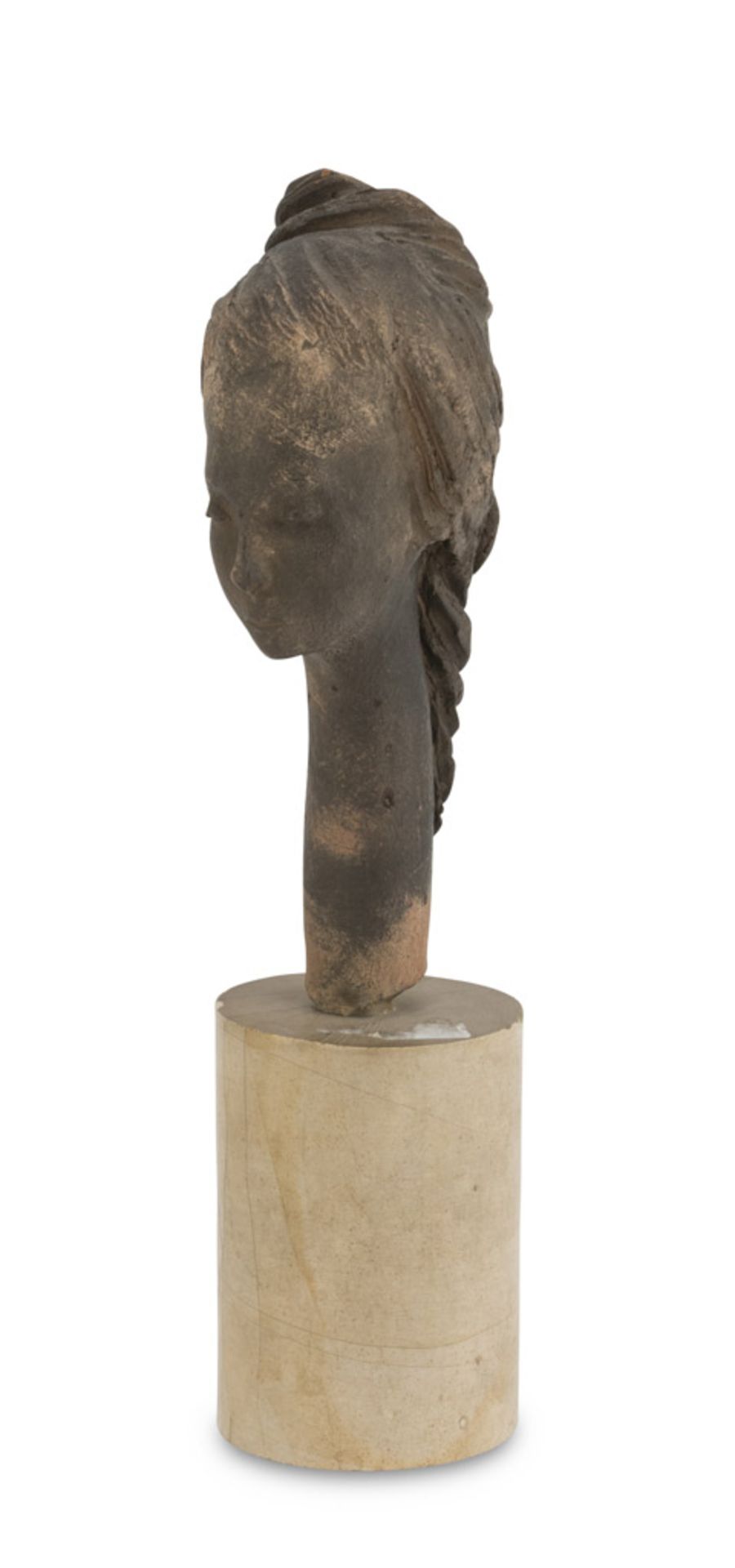 FRANCESCO PROSPERI (Assisi 1906 - 1973) Testa femminile Scultura in bronzo, h. cm. 16 Firma sul