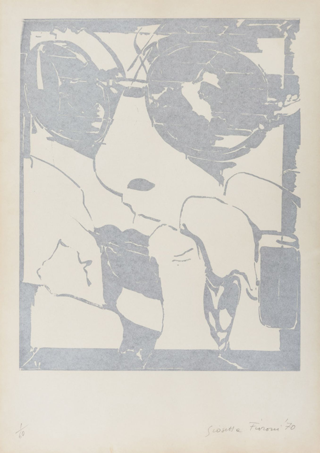 GIOSETTA FIORONI (Roma 1932) Occhiali d’argento, 1970 Serigrafia a colori, ex. 1/60 Misure del