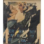 MIMMO ROTELLA (Catanzaro 1918 - Milano 2006) Avventuroso 2, 1963 Decollage su tela, cm. 51 x 44