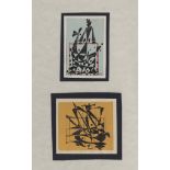 UGO POZZO (Torino 1900 - 1981) Composizioni astratte, 1960 ca. Due mini-disegni a penna, china e
