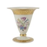 PORCELAIN VASE, ROSENTHAL, EARLY 20TH CENTURY in white enamel and polychromy decorated with flowers.