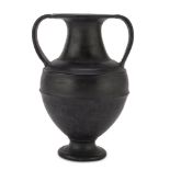 BUCCHERO AMPHORA, 6TH CENTURY B.C. polished black, engraved and impressed decoration, trumpet