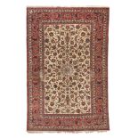 ISFAHAN CARPET, MID 20TH CENTURY with design of shoots with herati, palmettes and leaves, in the