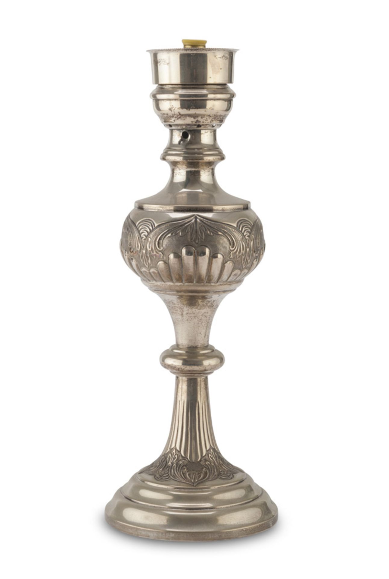 LAMP IN SILVER, PUNCH FLORENCE POST 1968 engraved. Title 800/1000. Measures cm. 40 x 13. Weighted.