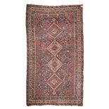 LARGE SHIRAZ Carpet, Early 20TH CENTURY four rhomboidal medallions and secondary motifs of