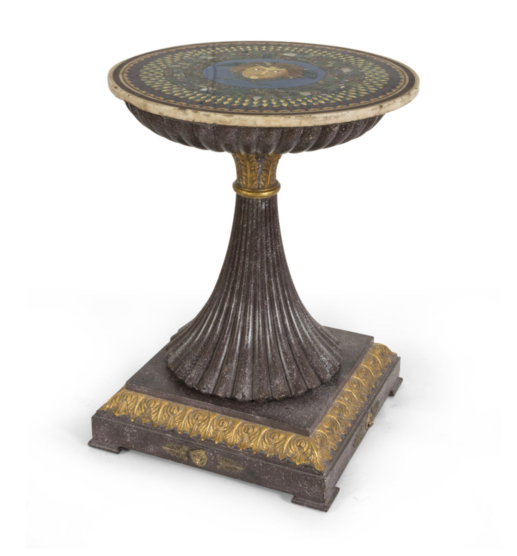 EXTRAORDINARY TABLE TOP BY FRANCESCO SIBILIO (Frosinone 1784 - Rome 1859) entirely constituted by - Image 2 of 2