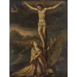 FLEMISH PAINTER ACTIVE IN ITALY, EARLY 17TH CENTURY CHRIST CRUCIFIED WITH MARIA MADDALENA