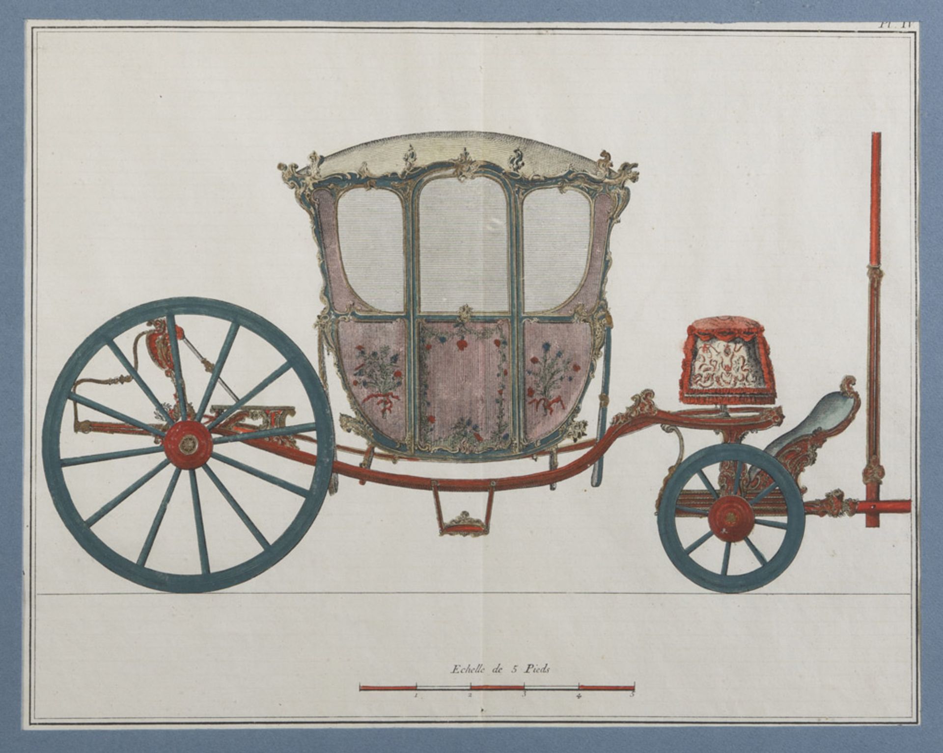 ENGRAVER EARLY 19TH CENTURY PROJECTS OF CARRIAGES Six colored engravings, cm. 31 x 40 Framed - Image 3 of 6