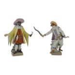 TWO PORCELAIN SCULPTURES, MEISSEN EARLY 20TH CENTURY in polychromy, representing two characters of