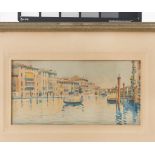 EUROPEAN PAINTER, LATE 19TH CENTURY VENICE Watercolour on paper, cm. 15 x 30 Unreadable signature