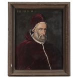 CRISTOFANO DELL'ALTISSIMO (Florence 1525 - 1605) PORTRAIT OF PIOUS IV Oil on panel, cm. 66,5 x 52