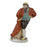 PORCELAIN SCULPTURE, MEISSEN EARLY 20TH CENTURY in polychromy, representing a Venetian page. Plain