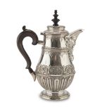 SILVER TEAPOT, PUNCH ALEXANDRIA POST 1968 body embossed with floral motifs, spout to head of