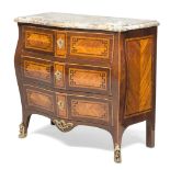 SMALL COMMODE IN VIOLET EBONY, FRANCE 18TH CENTURY with reserves in rosewood filleted in palisander.